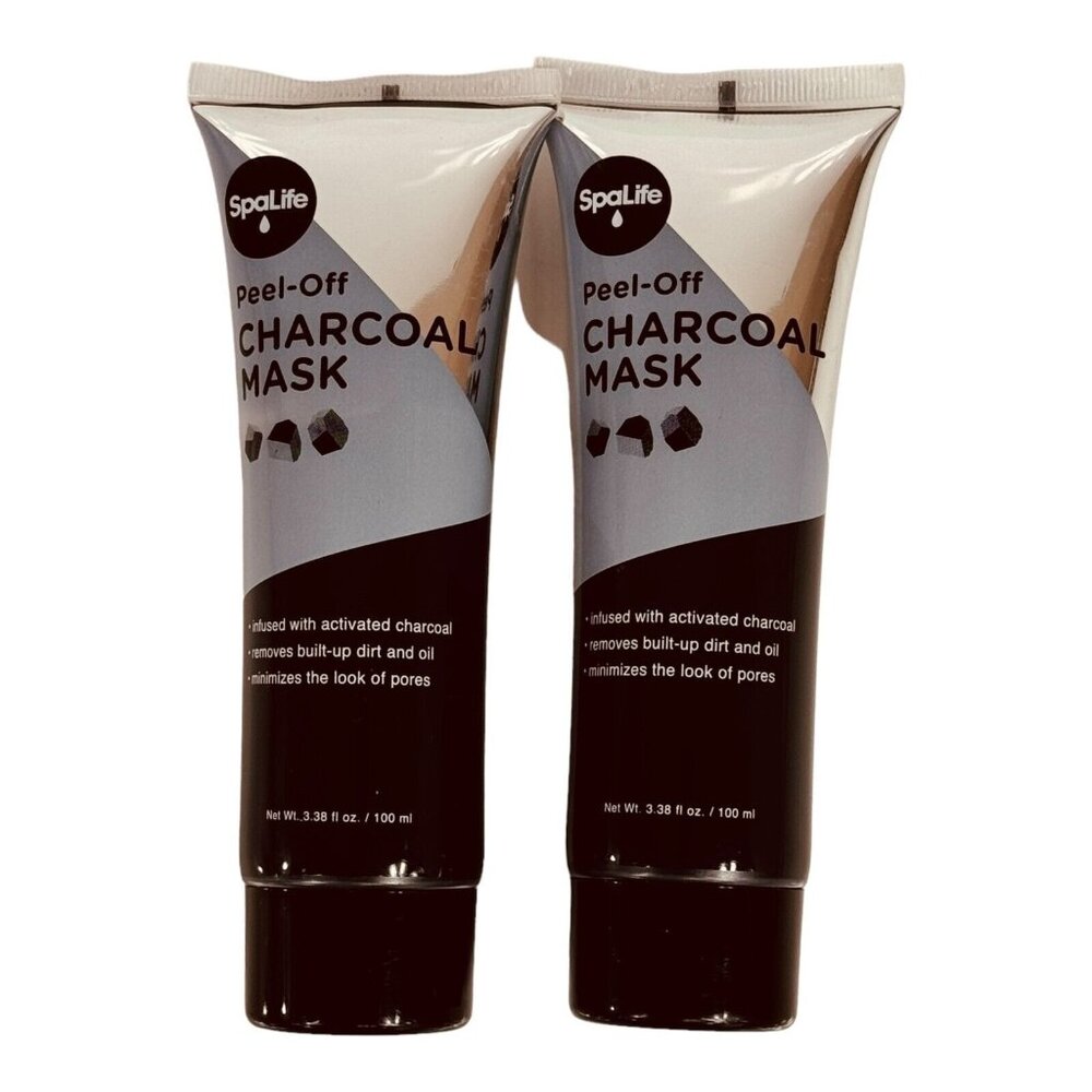 SpaLife Peel-Off Charcoal Mask 3.38 Oz Set Of 2 Activated Purifying Detox Skinca